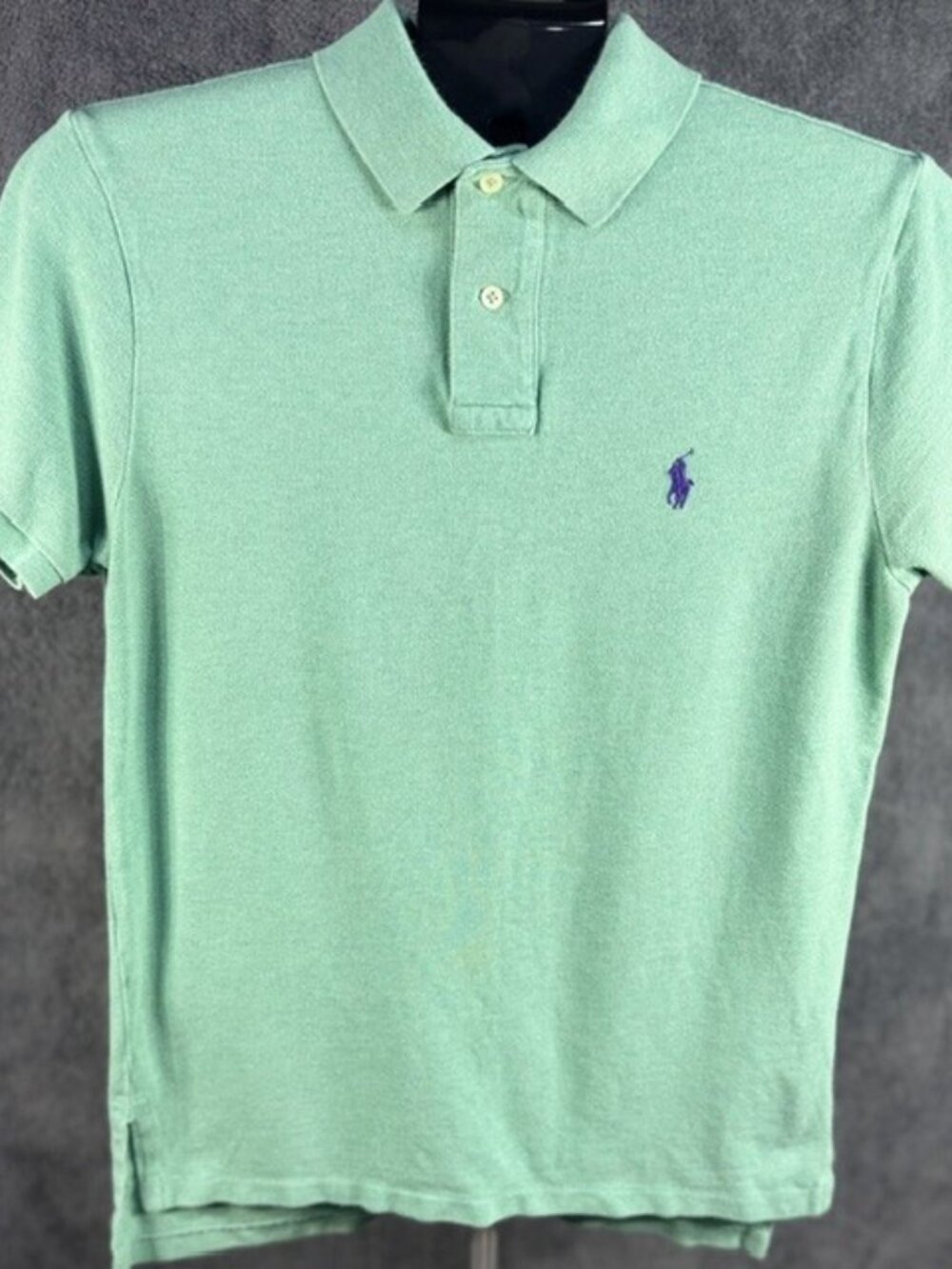 Polo Ralph Lauren Men’s Custom Fit Polo Shirt Green Size Medium Purple Pony Logo